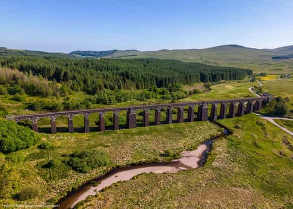 View of the Big Water of Fleet Viaduct in Dumfries and Galloway, Scotland