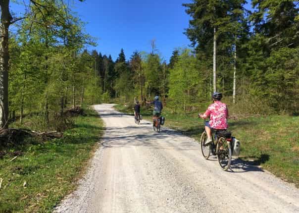 Three cyclists on a self-guided cycling tour in Slovenia