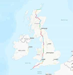 Land's End to John o' Groats Map